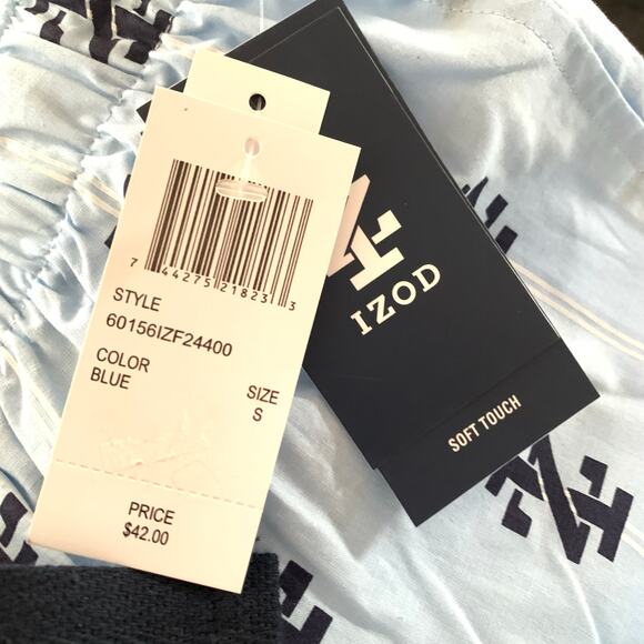 Bundle of 3 - Izod Mens Pajama Pants NWT Sz. Small Blue Plaid & Stripes Pockets - Picture 12 of 16